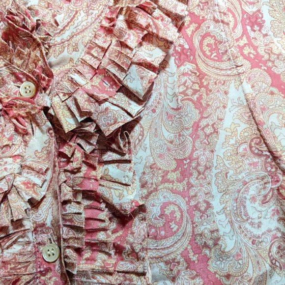 J. Crew | 'Pilar' Ruffle Collar Paisley Printed Cami Blouse Top - Picture 9 of 10